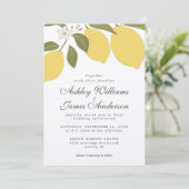 Elegante Kalligrafie Lemon Theme Huwelijksuitnodig Kaart (Staand voorkant)