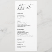 Elegante kalligrafie Let's Eat Wedding Dinner Menu (Voorkant)