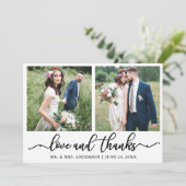 Elegante kalligrafie liefde Bedankt bruiloft 2 fot (Staand voorkant)