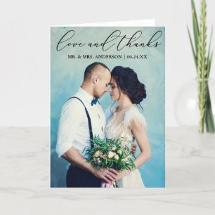 Elegante kalligrafie liefde Bedankt Fotovouw