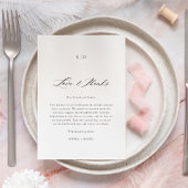 Elegante kalligrafie liefde & Bedankt moderne brui Plaatskaartje