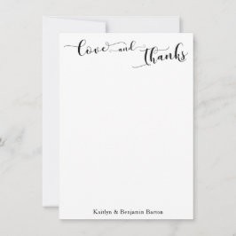 Elegante kalligrafie Liefde & Dank typografie Bedankkaart