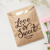 Elegante kalligrafie liefde is lief huwelijk bedankzakje (Gezegeld)