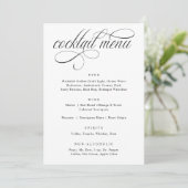 Elegante kalligrafie Luxe bruiloft cocktail menu (Staand voorkant)