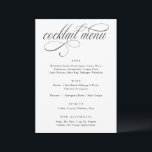 Elegante kalligrafie Luxe bruiloft cocktail menu<br><div class="desc">Luxe Wedding Cocktails Menu: Voeg een verfijnde toets toe aan uw bar-opstelling met dit luxe cocktailmenu,  met elegante kalligrafie en een schone lay-out. Ideaal voor officiële bruiloften,  evenementen met zwart stropdas of chique feesten.</div>