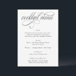 Elegante kalligrafie Luxe bruiloft cocktail menu<br><div class="desc">Luxe Wedding Cocktails Menu: Voeg een verfijnde toets toe aan uw bar-opstelling met dit luxe cocktailmenu,  met elegante kalligrafie en een schone lay-out. Ideaal voor officiële bruiloften,  evenementen met zwart stropdas of chique feesten.</div>