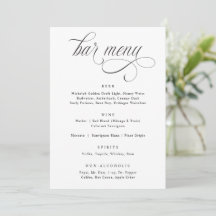 Elegante kalligrafie luxe trouwbarmenu