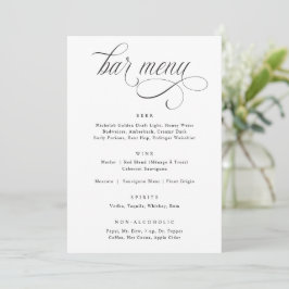 Elegante kalligrafie luxe trouwbarmenu menu