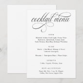 Elegante kalligrafie luxe trouwcocktailmenu menu (Voorkant / Achterkant)