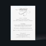 Elegante kalligrafie luxe trouwmenu menu<br><div class="desc">Luxe trouwmenu: Dit elegante kalligrafie trouwmenu is perfect voor een elegante,  verfijnde bruiloft. Zie hieronder alle bijpassende producten.</div>