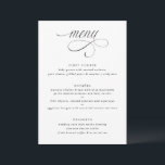 Elegante kalligrafie luxe trouwmenu menu<br><div class="desc">Luxe trouwmenu: Dit elegante kalligrafie trouwmenu is perfect voor een elegante,  verfijnde bruiloft. Zie hieronder alle bijpassende producten.</div>