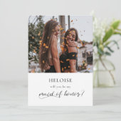 Elegante kalligrafie Maid of eer voorstel kaart (Staand voorkant)