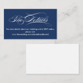 Elegante kalligrafie marine nautische bruiloft web informatiekaartje (Voorkant / Achterkant)