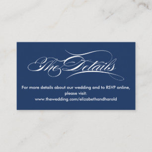 Elegante kalligrafie marine nautische bruiloft web informatiekaartje