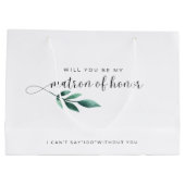 Elegante kalligrafie Matron of Honor-voorstel Groot Cadeauzakje (Achterkant)