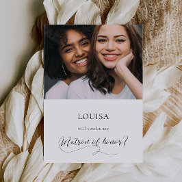 Elegante kalligrafie Matron of Honor voorstel kaar Kaart