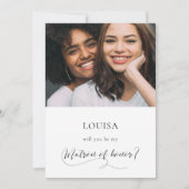 Elegante kalligrafie Matron of Honor voorstel kaar Kaart (Voorkant)