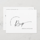 Elegante kalligrafie Menu Keuze Bruiloft RSVP (Voorkant / Achterkant)