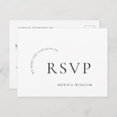 Elegante kalligrafie Menu Keuze Bruiloft RSVP (Voorkant / Achterkant)