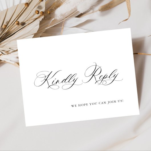 Elegante kalligrafie Menu Keuze Bruiloft RSVP