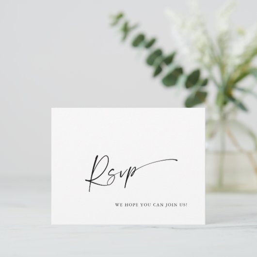 Elegante kalligrafie Menu Keuze Bruiloft RSVP (Staand voorkant)