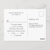 Elegante kalligrafie Menu Keuze Bruiloft RSVP (Achterkant)