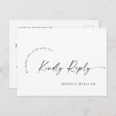 Elegante kalligrafie Menu Keuze Bruiloft RSVP (Voorkant / Achterkant)