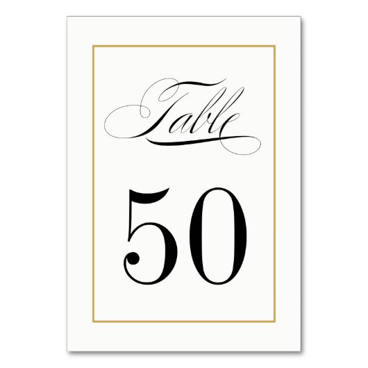 Elegante kalligrafie met gouden rand kaart (Voorkant)