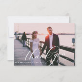 elegante kalligrafie met trouwfoto bedankkaart (Voorkant)