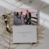 elegante kalligrafie met trouwfoto bedankkaart