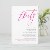 ELEGANTE Kalligrafie minimaal 30e partij heet roze Kaart (Staand voorkant)