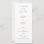 Elegante kalligrafie minimale bruiloft programma (Achterkant)