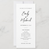 Elegante kalligrafie minimale bruiloft programma (Voorkant)