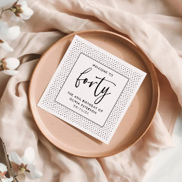 Elegante kalligrafie minimalistisch 40ste verjaard servet