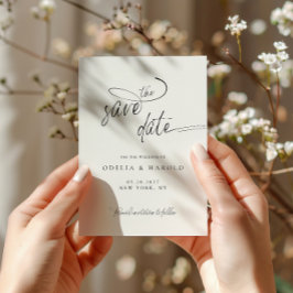 Elegante kalligrafie minimalistisch Save the Date Kaart