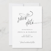 Elegante kalligrafie minimalistisch Save the Date Kaart (Voorkant)