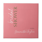 Elegante kalligrafie minimalistische bruidsdouche tegeltje (Voorkant)