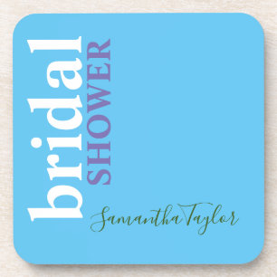 Elegante kalligrafie minimalistische bruidsshower  bier onderzetter