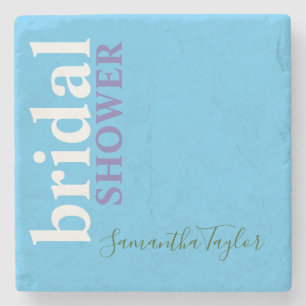 Elegante kalligrafie minimalistische bruidsshower  stenen onderzetter