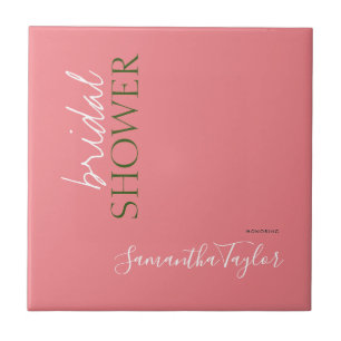 Elegante kalligrafie minimalistische bruidsshower tegeltje