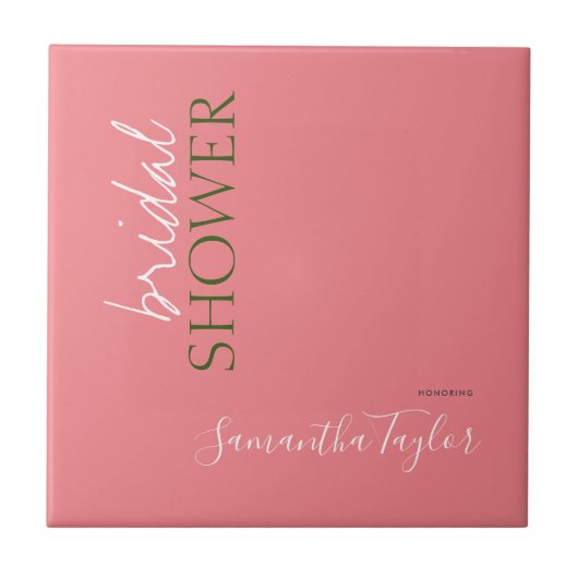 Elegante kalligrafie minimalistische bruidsshower tegeltje (Voorkant)