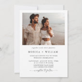 Elegante kalligrafie minimalistische bruiloft 2 FO Kaart (Achterkant)