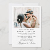 Elegante kalligrafie minimalistische bruiloft 2 FO Kaart (Achterkant)