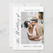 Elegante kalligrafie minimalistische bruiloft 2 FO Kaart (Voorkant)