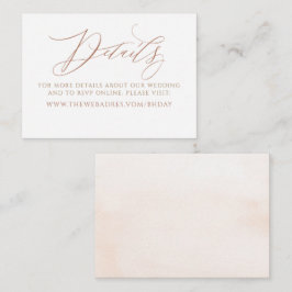 Elegante kalligrafie Minimalistische huwelijksinfo Informatiekaartje
