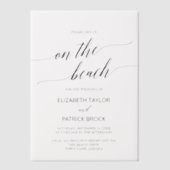 Elegante kalligrafie Modern Boho Beach Wedding Vellum Uitnodigingen (Voorkant)