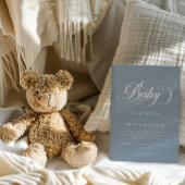 Elegante kalligrafie Modern Script Blue Baby showe Kaart