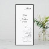 Elegante kalligrafie Modern Wedding Program Kaart (Staand voorkant)