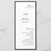 Elegante kalligrafie Modern Wedding Program Kaart (Voorkant)