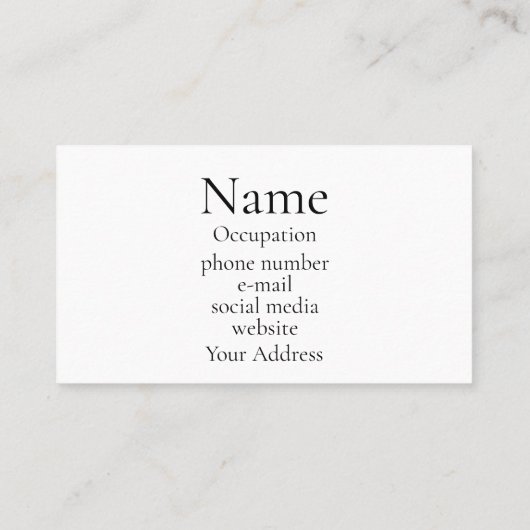 Elegante kalligrafie modern zwart wit visitekaartje (Achterkant)